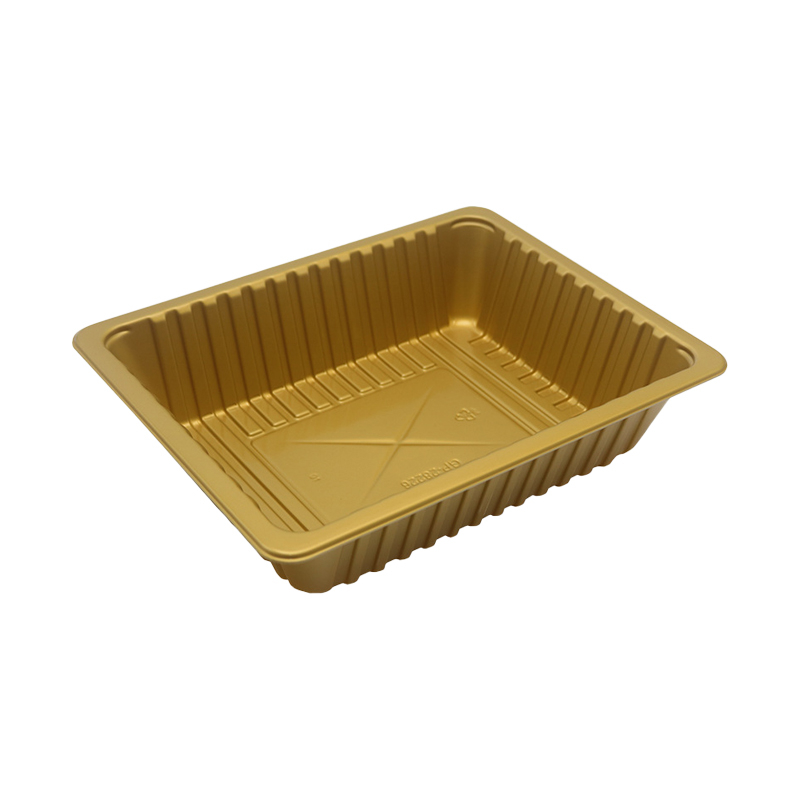 HSQY 10.7x8.5x2.6 Inch Rectangle Golden PP Plastic Meat Trayxxxxxxxxxxxxxxxxxxxx