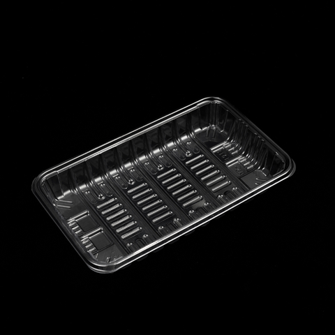 HSQY 7.48x4.72 Inch Disposable Rectangle Clear PET Plastic Tray