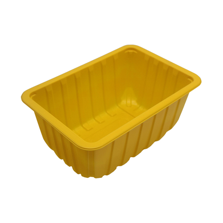 HSQY 10.2x6.9x4.3 Inch Rectangle Yellow PP Plastic Meat Tray