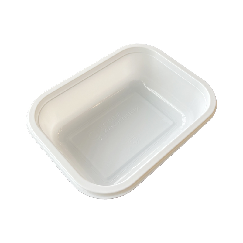 Model 022 - 19 oz Rectangle White CPET Tray