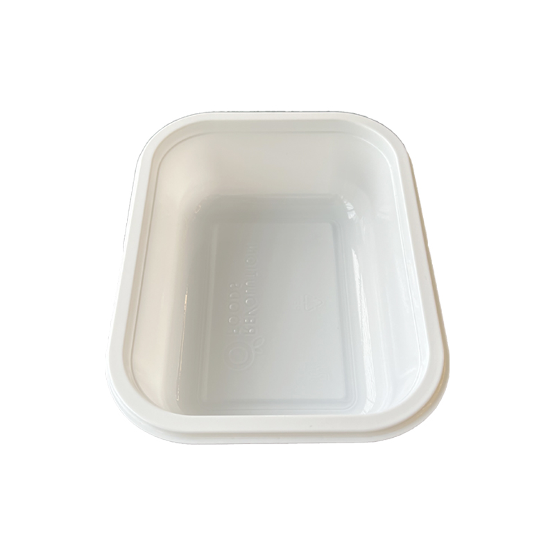 Model 022 - 19 oz Rectangle White CPET Tray