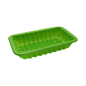 HSQY 8.7x5.2x1.2 Inch Rectangle Green PP Plastic Meat Tray