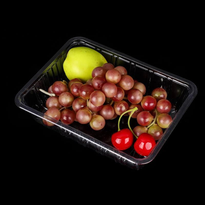 HSQY 8.07*6.1*3.94 Inches PET Fruit Box Disposable Rectangle Clear PET Plastic Tray