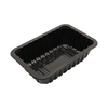 HSQY 8.7x5.9x1.6 Inch Rectangle Black PP Plastic Meat Tray