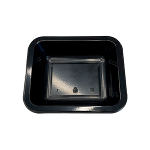 Model HS20 - 10 oz Rectangle Black CPET Tray 