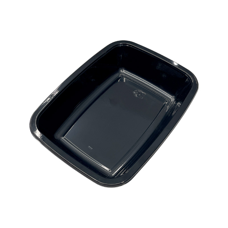 Model 027 - 14 oz Rectangle Black CPET Tray 