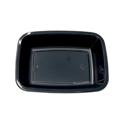 Model 027 - 14 oz Rectangle Black CPET Tray 