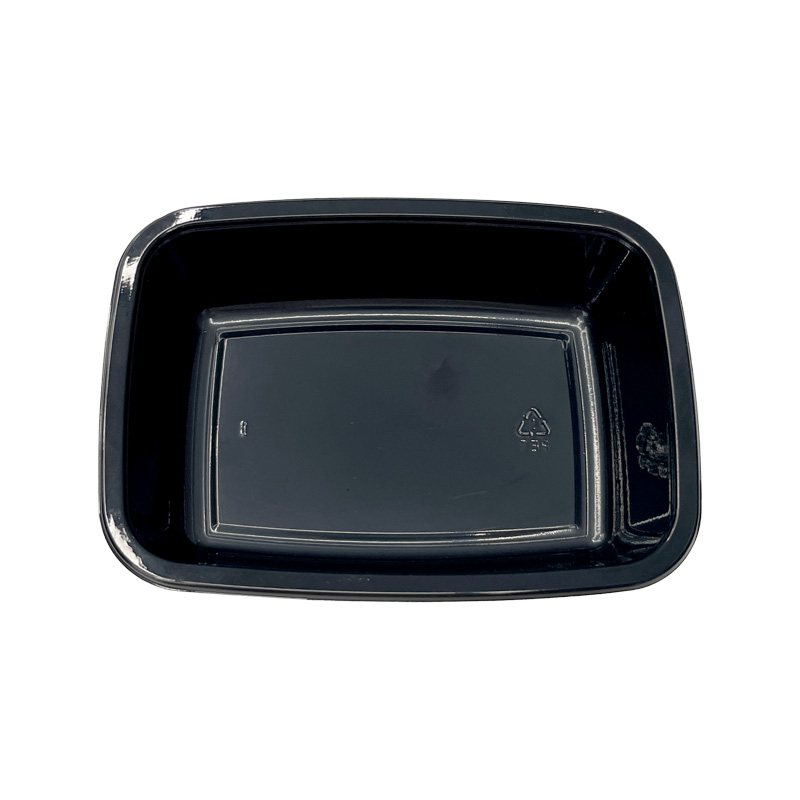 Model 027 - 14 oz Rectangle Black CPET Tray 