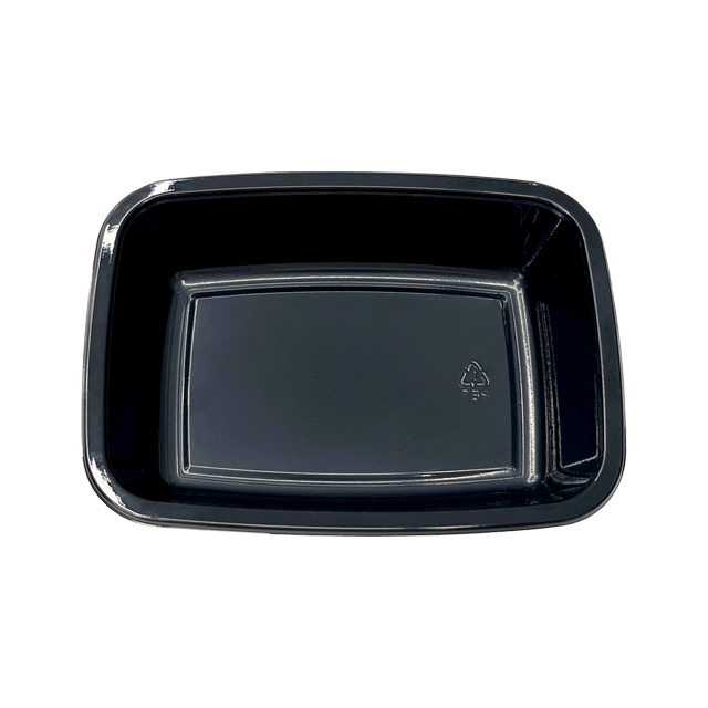 Model 013 - 14 oz Rectangle Black CPET Tray 