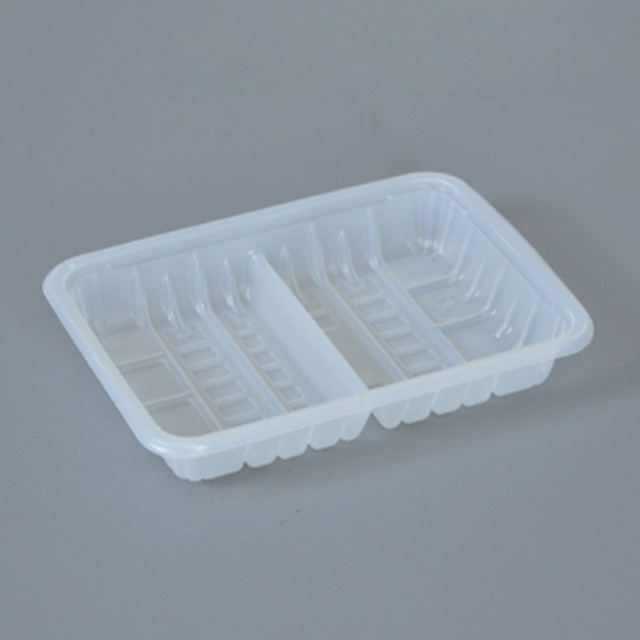 HSQY 8.3X5.9X1.4 In 2 Compartment Rectangle Clear Plastic PP High Barrier Tray