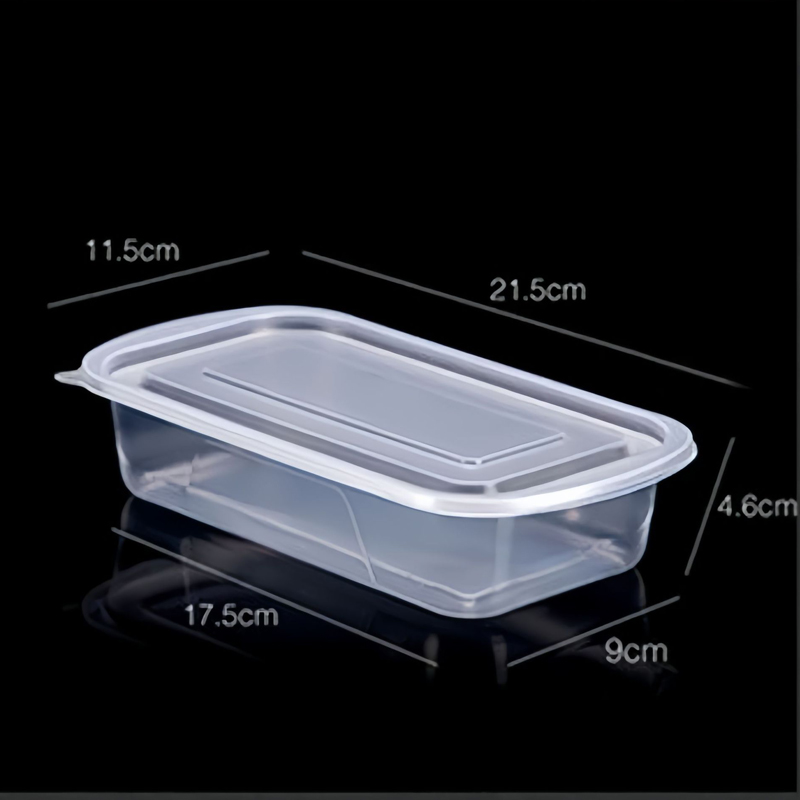 HSQY 17oz 22oz 25oz 34oz Disposable Clear PP Plastic Takeout Lunch Bento Box With Lids