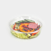 HSQY 6.9 X 1.7 Inch Clear Round PET Plastic Hinged Lid Salad Bowl Container