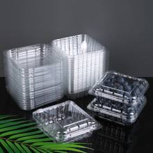 HSQY 4.92*4.92*1.38 Inches Disposable Square Clear Clamshell Produce Berry Container