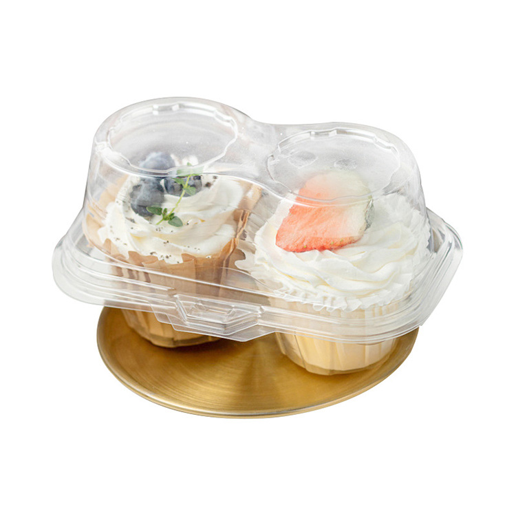 HSQY 1 2 4 6 12 24 Count Disposable Clear Plastic Cupcake Containers