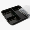 HSQY 3 Compartment Disposable Black PP Plastic Takeout Lunch Box Container With Lids