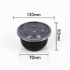 HSQY 16 oz. Disposable Round Black PP Plastic Takeout Lunch Bowl With Lids