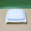 HSQY 9 x 9 x 3" 3-Compartment White Polypropylene Plastic Hinged Lid Takeout Container