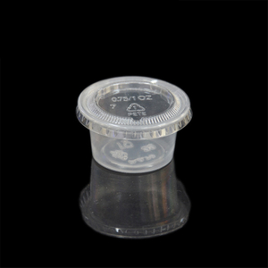 HSQY 0.75oz 1oz 1.5oz 2oz 2.5oz 3.25oz 4oz 5.5oz Round Clear Plastic Sauce Cup with Lid