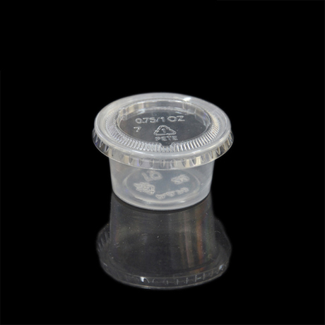 HSQY 0.75oz 1oz 1.5oz 2oz 2.5oz 3.25oz 4oz 5.5oz Round Clear Plastic Sauce Cup with Lid