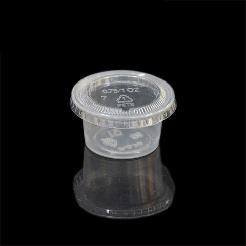 HSQY 0.75oz 1oz 1.5oz 2oz 2.5oz 3.25oz 4oz 5.5oz Round Clear Plastic Sauce Cup with Lid