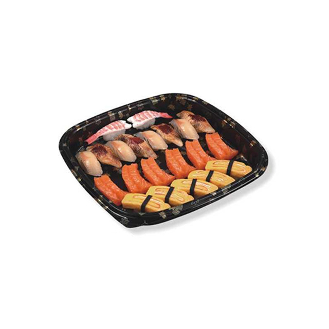 HSQY 8.9 x 8.9 x 0.8 Inch Square Sushi Tray Container with Lid