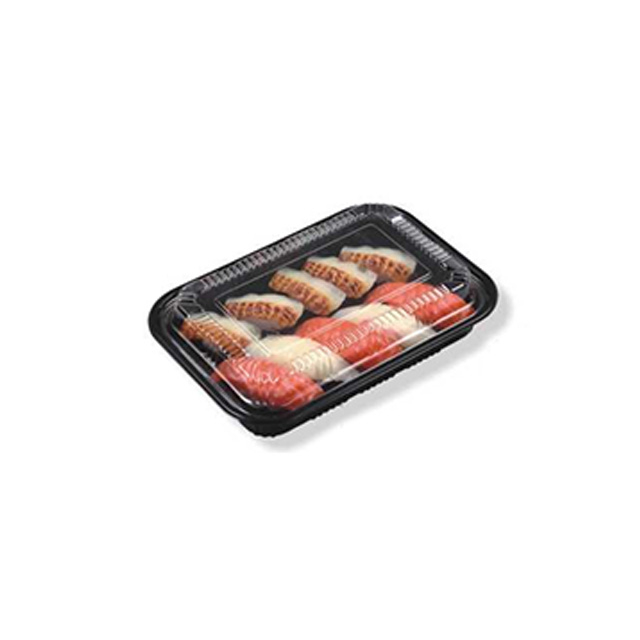 HSQY 4.9 x 4 x 0.8 Inch Rectangle Sushi Tray Container with Lid