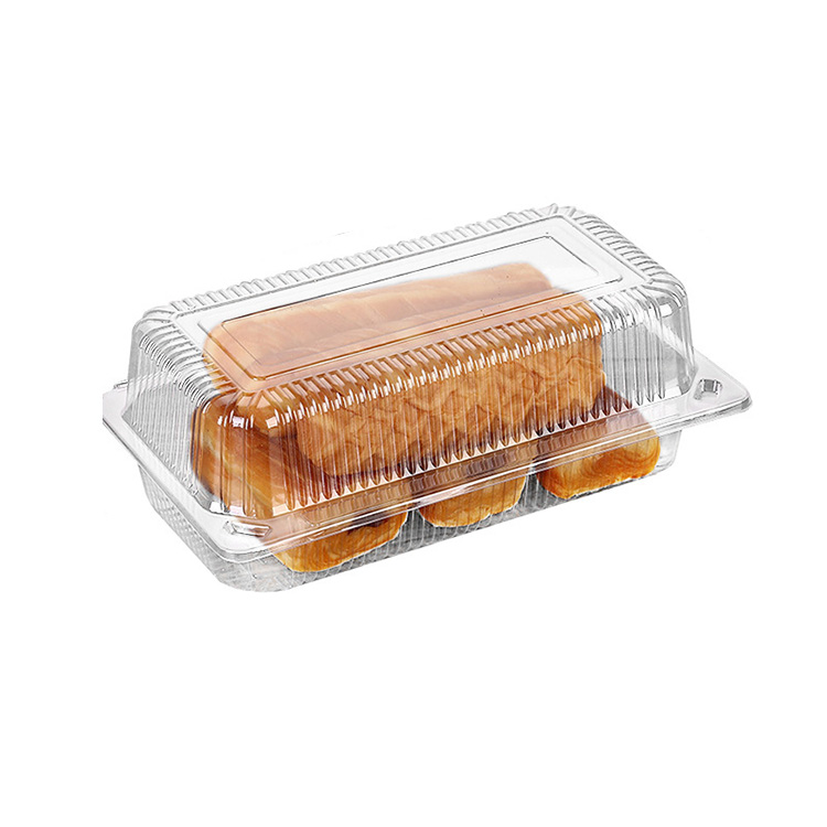 HSQY 7.5x6.1x1.8 Inch Disposable Plastic Hinged Clear Bakery Container