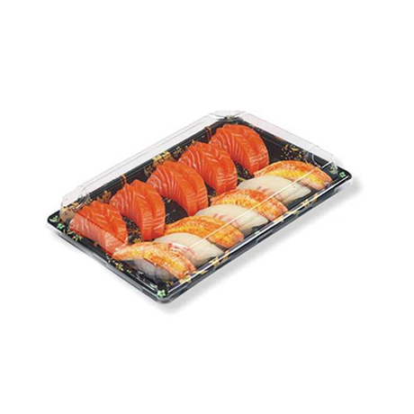 HSQY 9,6 x 5,9 x 1,4 Zoll rechteckiger Sushi-Tablettbehälter mit Deckel