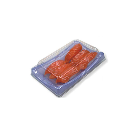 HSQY Recipiente retangular para bandeja de sushi de 7,5 x 4,6 x 1,5 polegadas com tampa