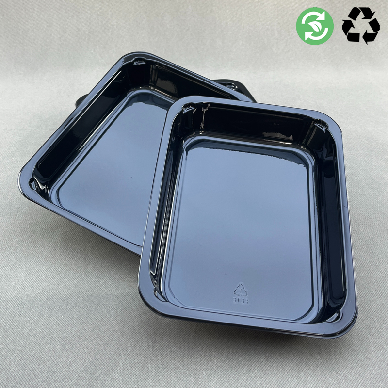 Wholesale Black White Microwavable Deep Disposable CPET Packing Trays