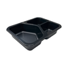 Model 008 - 25 oz. Rectangle 3 Compartment Black CPET Tray (Y)