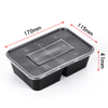 HSQY 17oz 22oz 25oz 34oz 2 Compartment Disposable Clear PP Plastic Takeout Lunch Box Container With Lids