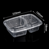 HSQY 34oz 41oz 2 Compartment Disposable White PP Plastic Takeout Lunch Box Container With Lids