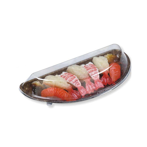 HSQY 11,9 x 1,8 x 1,7 inch waaiervormige sushibakcontainer met deksel