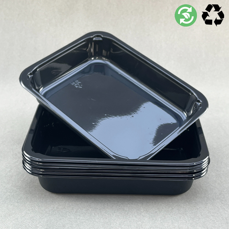 Oven and Microwave used Black&White CPET Food Trays 