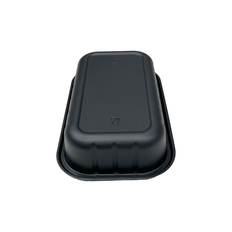 Model LL02 - 10 oz Rectangle Black Airline CPET Tray