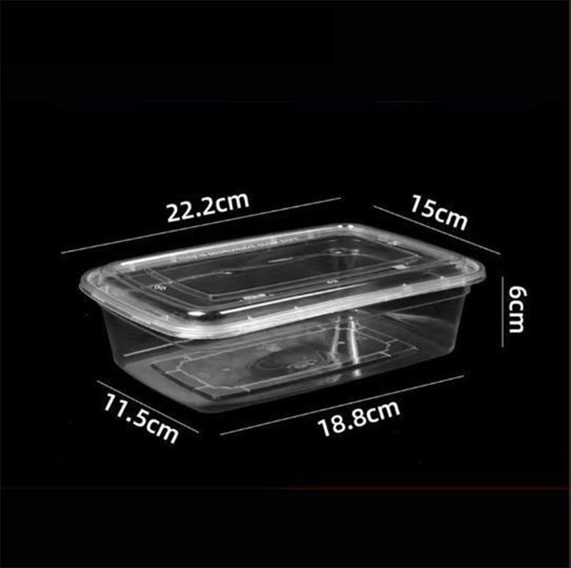 HSQY 17oz 21oz 25oz 34oz 40oz 50oz Disposable Clear PP Plastic Takeout Lunch Box Container With Lids