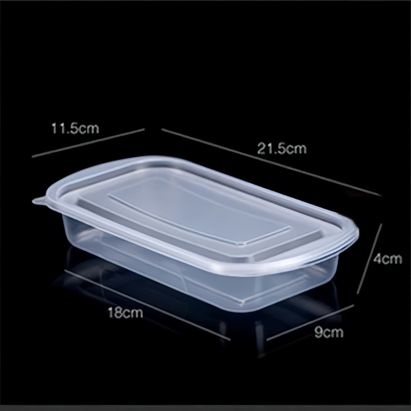 HSQY 17oz 22oz 25oz 34oz Disposable Clear PP Plastic Takeout Lunch Bento Box With Lids