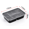 HSQY 17oz 22oz 25oz 34oz 2 Compartment Disposable Clear PP Plastic Takeout Lunch Box Container With Lids