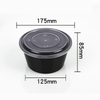 HSQY 42 oz. Disposable Black PP Plastic Takeout Lunch Bowl With Lids