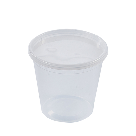 HSQY 24 oz. Disposable Clear PP Plastic Takeout Lunch Bowl With Lids