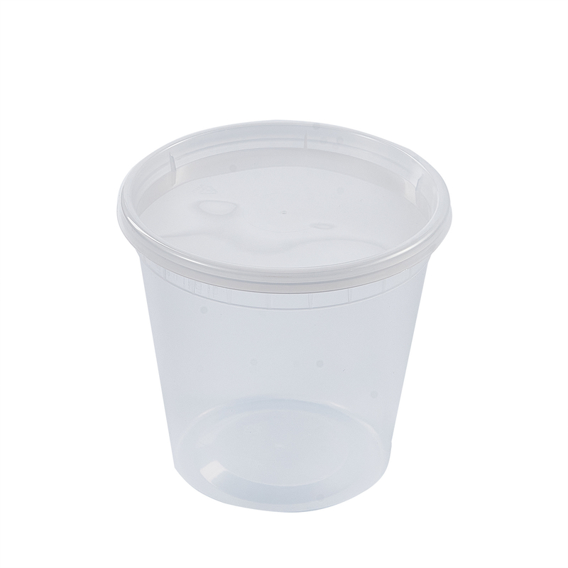 HSQY 24 oz. Disposable Clear PP Plastic Takeout Lunch Bowl With Lids