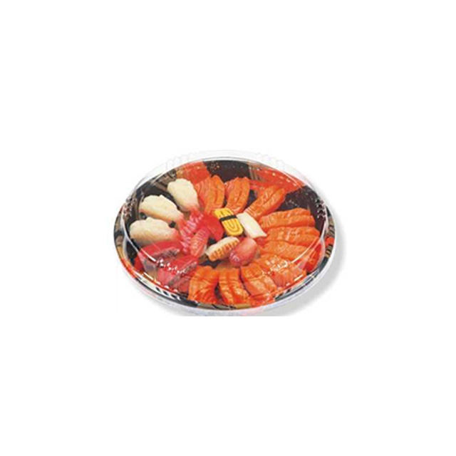 HSQY 10 x 1.18 Inch Round Sushi Party Tray Container with Lid