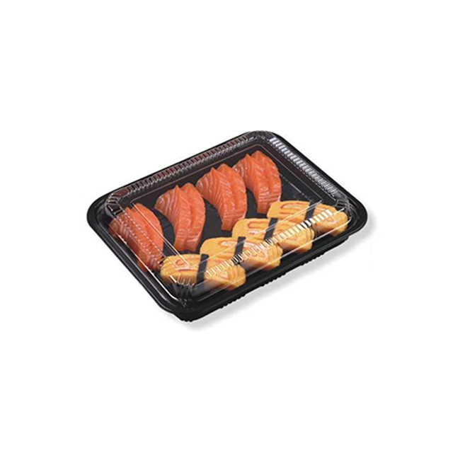 HSQY 4.9 x 4 x 0.8 Inch Rectangle Sushi Tray Container with Lid