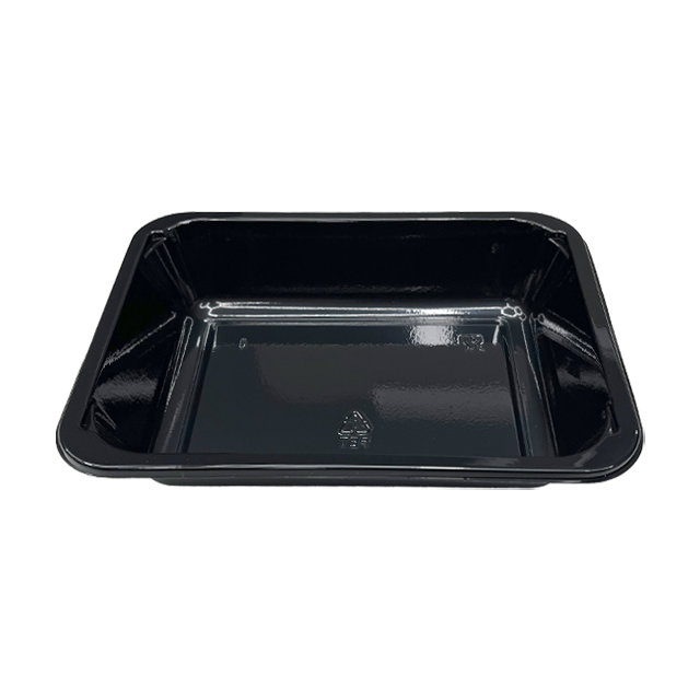 Model 019 - 26 oz Rectangle Black CPET Tray