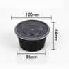 HSQY 15 oz. Disposable Round Black PP Plastic Takeout Lunch Bowl With Lids