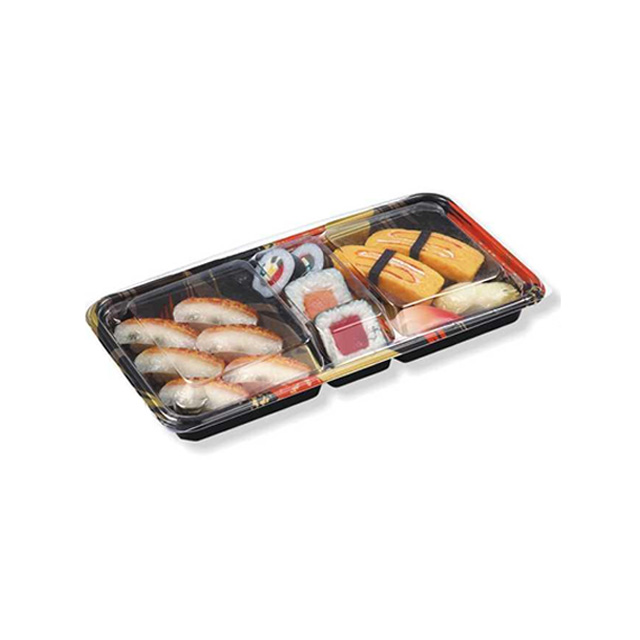 HSQY 11.9 X 1.8 X 1.7 Inch Fan Shape Sushi Tray Container with Lid