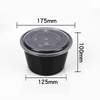 HSQY 50 oz. Disposable Black PP Plastic Takeout Lunch Bowl With Lids