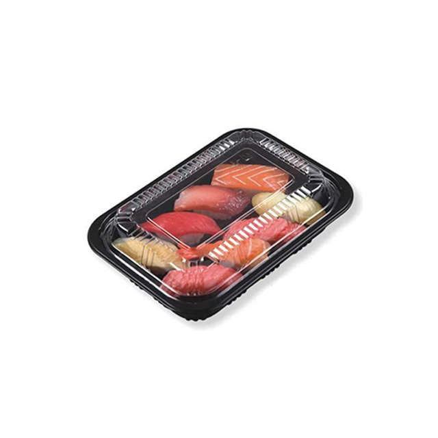 HSQY 4.9 x 4 x 0.8 Inch Rectangle Sushi Tray Container with Lid