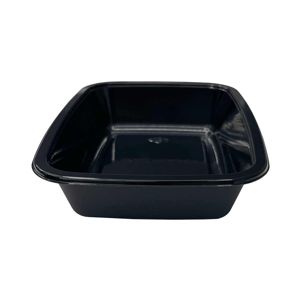 Model 013 - 14 oz Rectangle Black CPET Tray 